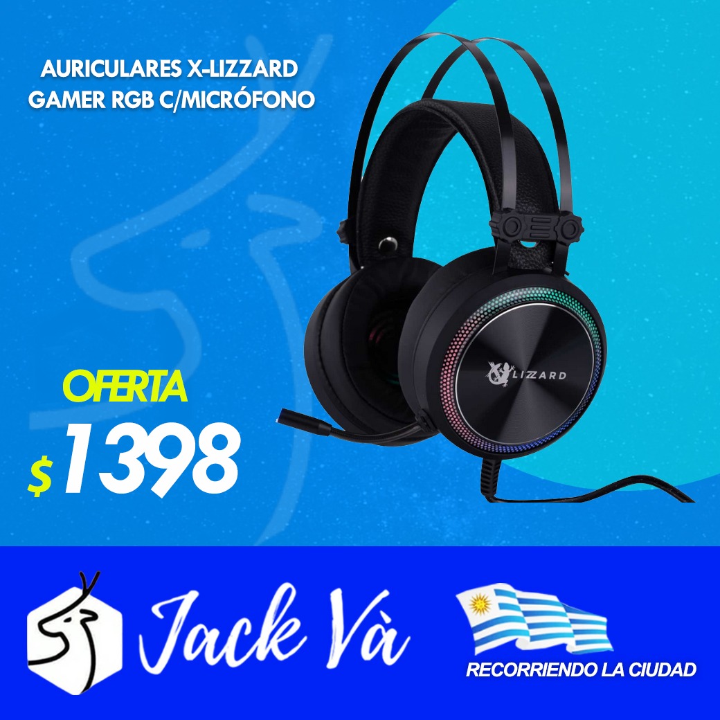 AURICULARES X-LIZZARD GAMER RGB C MICRÓFONO, GAMER - Técnologia